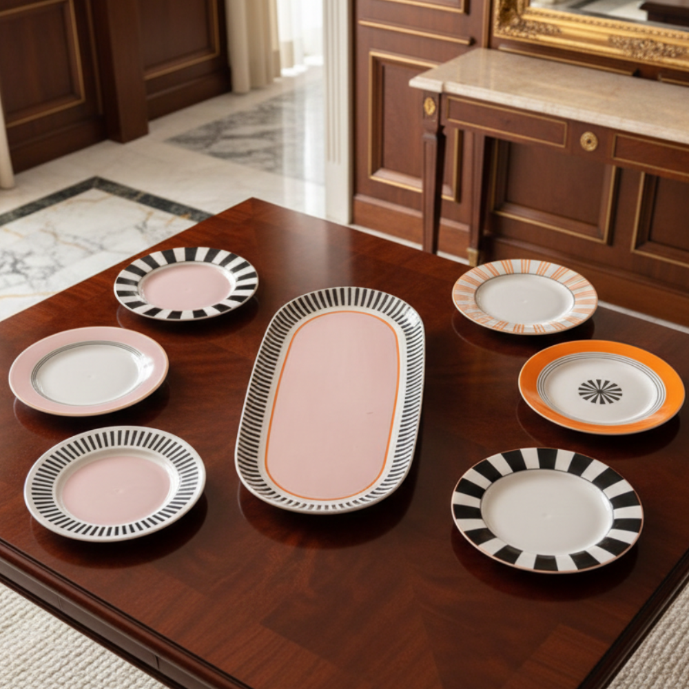 6 ASSIETTES + PLAT A CAKE SILLAGE