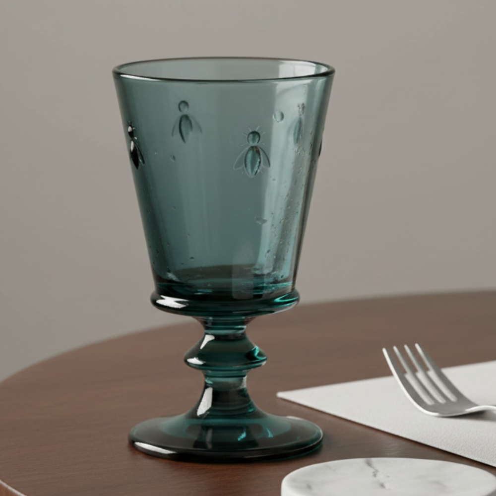 6 VERRE A PIED ABEILLE BLEU NUIT