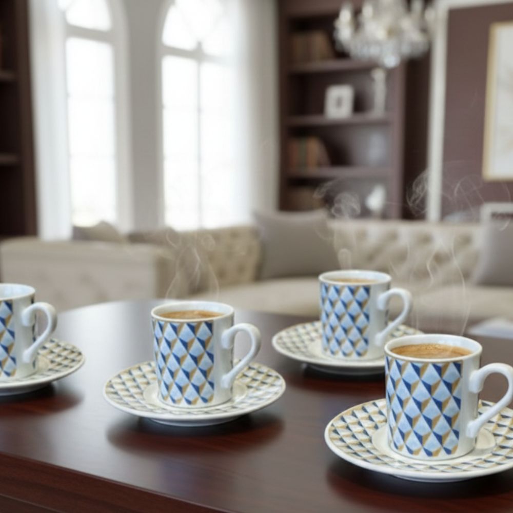 6 TASSES + SOUS TASSES TREILIS