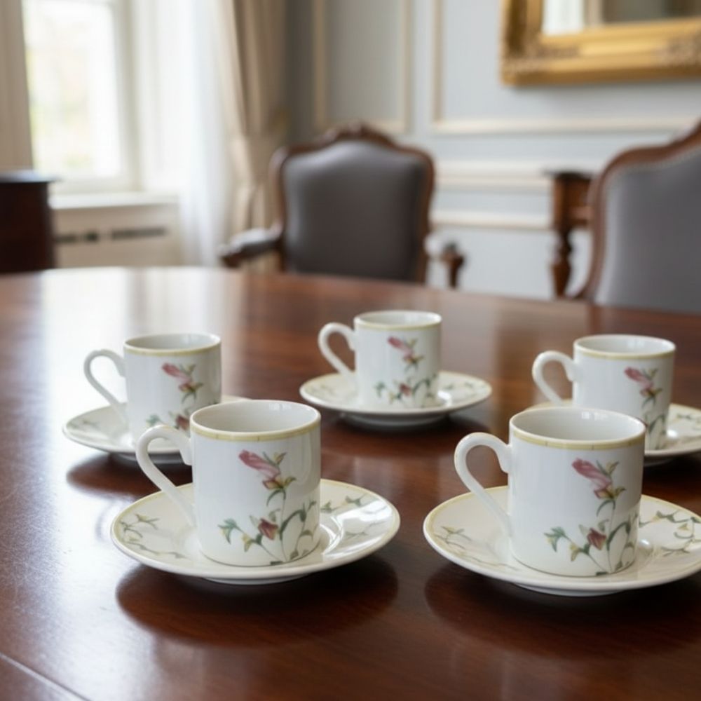 6 TASSES + SOUS TASSES ROSEE – Image 2